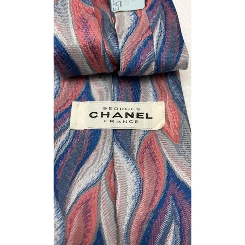 Chanel Georges Chanel France 100% Silk French Pastels Tie